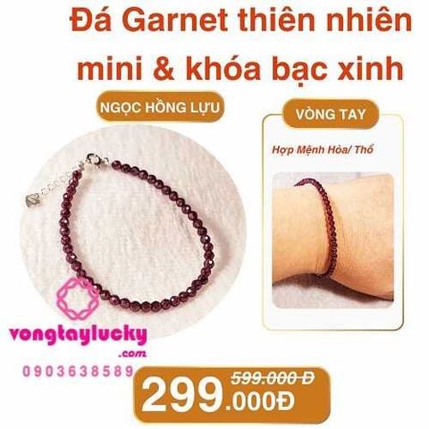 lắc tay, vòng tay đá garnet, garnet hồng lựu, đá phong thủy, vòng tay nữ, vòng tay mệnh hỏa, vòng tay may mắn, vòng tay mệnh thổ, đá quý cao cấp, sale sốc, mua rẻ cuối tuần