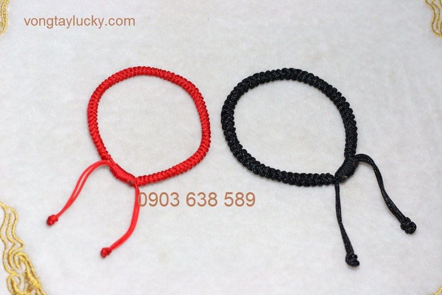 Vòng tay may mắn chỉ đỏ dây rút thắt tay nút tròn dây Thái rất bền, rẻ đẹp cặp đôi 140K/2cai