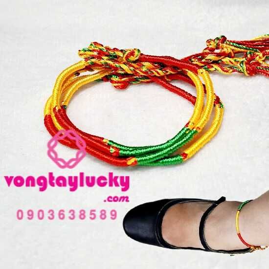 Lắc chân đẹp/lắc chân 3 màu may mắn, Quà tặng giáng sinh