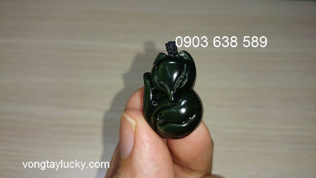 Mặt hồ ly đá Quý thủy tinh núi lửa 100% thiên nhiên  Obsidian vân đẹp 1x2x2,8cm thật xinh đã qua kiểm định