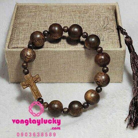 chuỗi mân côi giá tốt, chuỗi mân côi đeo tay, vòng tay trầm hương, vòng tay nam, Chuỗi mân côi trầm hương, tràng hạt mân côi, vòng tay công giáo, vòng tay thiên chúa