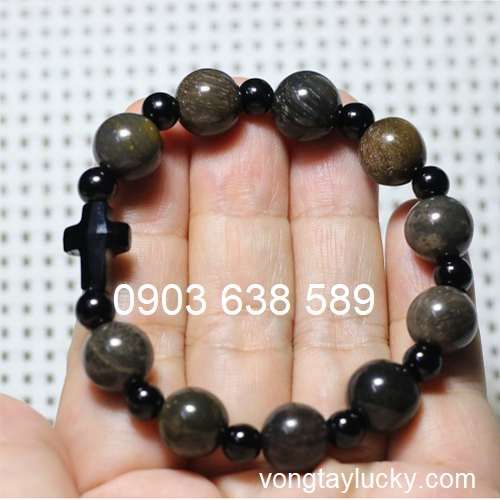 Chuỗi mân côi gỗ hóa thạch 10,5li lâu năm phong thủy tốt may mắn sức khỏe, bình an, tài lộc
