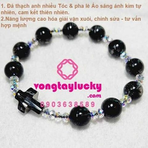 tràng hạt mân côi, thạch anh tóc đen, vòng tay đá thạch anh, vòng tay công giáo, tràng hạt đá phong thủy, vòng tay mệnh thủy, vòng tay hánh giá, vòng tay may mắn, tóc đen 5A, phụ kiện công giáo