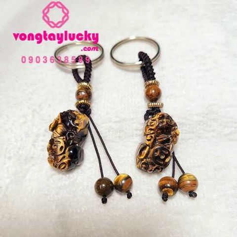 móc khóa tỳ hưu, móc khóa cặp đôi, quà tặng phong thủy, tỳ hưu đá mắt hổ, tỳ hưu tài lộc, tỳ hưu cầu tài, tỳ hưu trừ tà