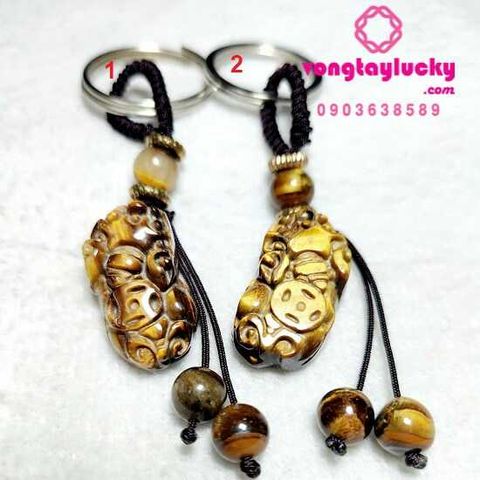 móc khóa tỳ hưu, móc khóa cặp đôi, quà tặng phong thủy, tỳ hưu đá mắt hổ, tỳ hưu tài lộc, tỳ hưu cầu tài, tỳ hưu trừ tà