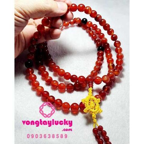 chuỗi 108 hạt, mã nào đỏ, chuỗi đeo cổ, chuỗi niệm Phật