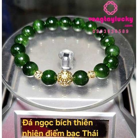 vòng tay đá ngọc bích, vòng tay ngọc bích thiên nhiên, vòng tay mệnh hỏa, vòng tay mệnh mộc, vòng tay đá phong thủy, vòng tay Phật ngọc Nephrite