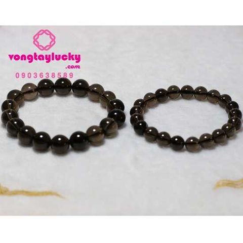 vòng tay đá quý nam nữ, vòng tay đá thạch anh, thạch anh khói, vòng tay mệnh thủy, vòng tay mệnh mộc, thạch anh khói 10 li
