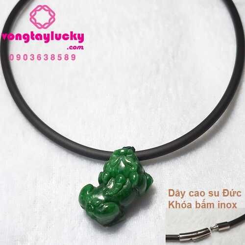 Dây cổ tỳ hưu đá cẩm thạch sơn thủy 3x2cm dây cao su 4li của Đức