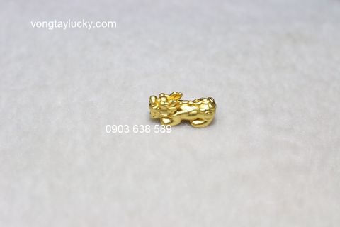  Tỳ hưu bạc Thái xi vàng 2x1cm lưng cổng đồng xu và chân khắc đồng xu tài lộc 