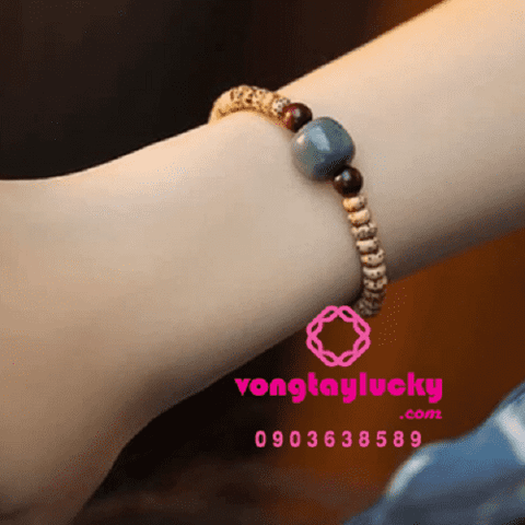  Vòng tay Bồ đề Thiên nhãn Nepal 5li điểm nhấn hạt đá cẩm thạch dầu tự nhiên 