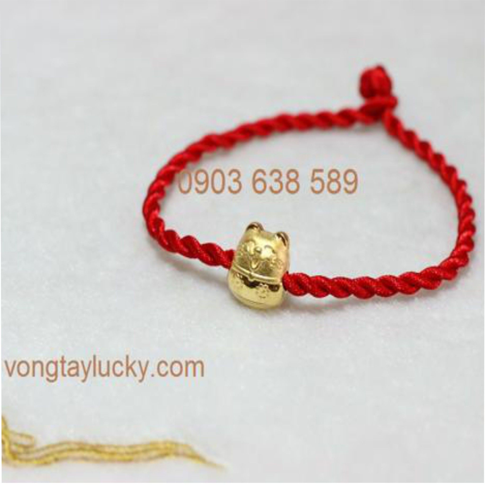 Vòng tay mèo Nhật bản  Maneki Neko cát tường bạc thật 925 xi vàng dây may mắn