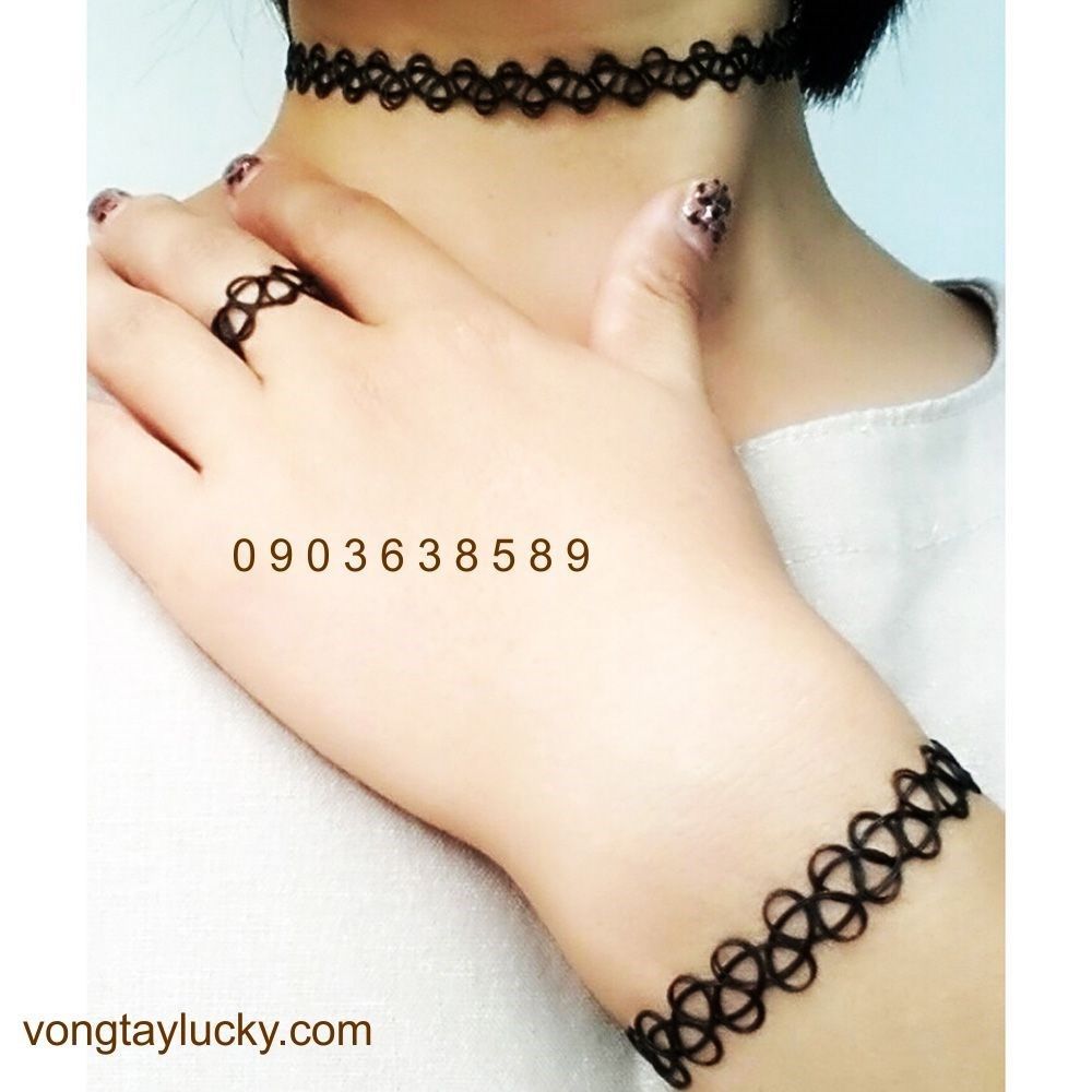 Combo lắc tay và vòng cổ , nhẫn Tatoo mới