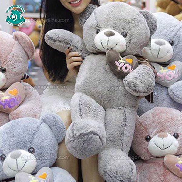 Gấu bông Teddy- Ôm Tim Lệch 80cm & 60cm