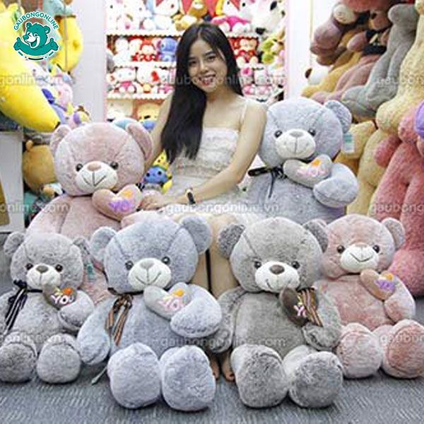 Gấu bông Teddy- Ôm Tim Lệch 1m4