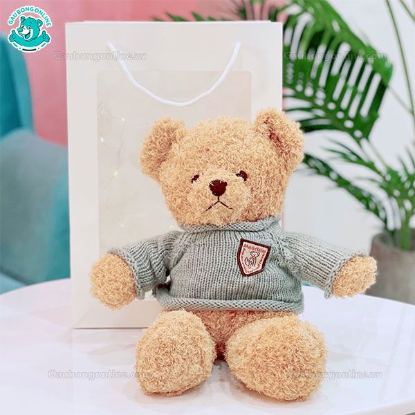 Hộp Quà Tặng Gấu Teddy Áo Len Lông Xù