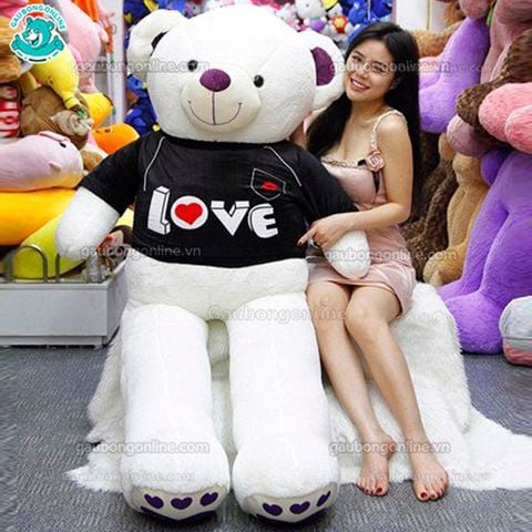 Gấu Bông Teddy Áo Thun Love 1m8