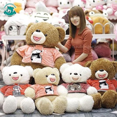 Gấu bông Teddy - Áo Nỉ Thú 80cm