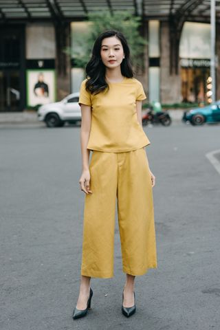  Quần Culottes Office Linen Vàng 