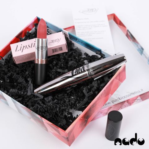  PUROBIO COSMETICS GIFT SET MASCARA LAM + LIPSTICK 07 