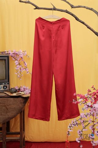  RED SATIN PANTS 