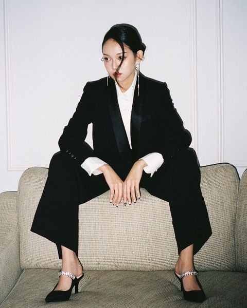 Giày Cao Gót Floralpunk Diana Pointy Mules - Satin