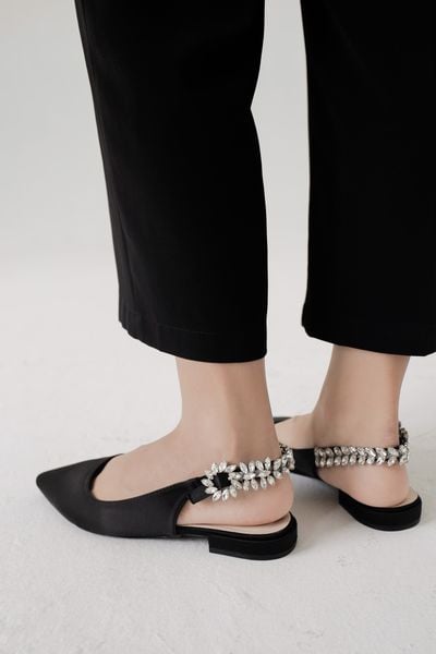 Giày Bệt Floralpunk Crystal Slingback Flats