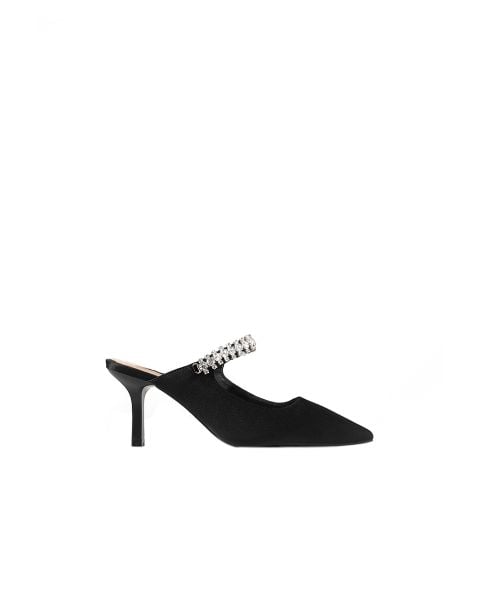 Giày Cao Gót Floralpunk Diana Pointy Mules - Satin