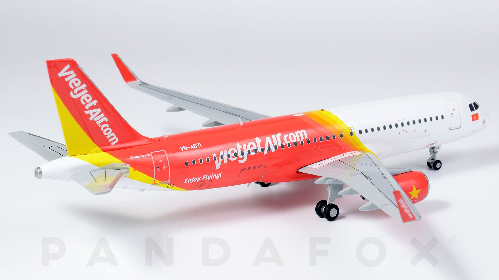 Mô Hình Máy Bay VietJet Air Airbus A320 VNA671 PandaFox Toys Vietnam  Máy  Bay Mô Hình Tĩnh