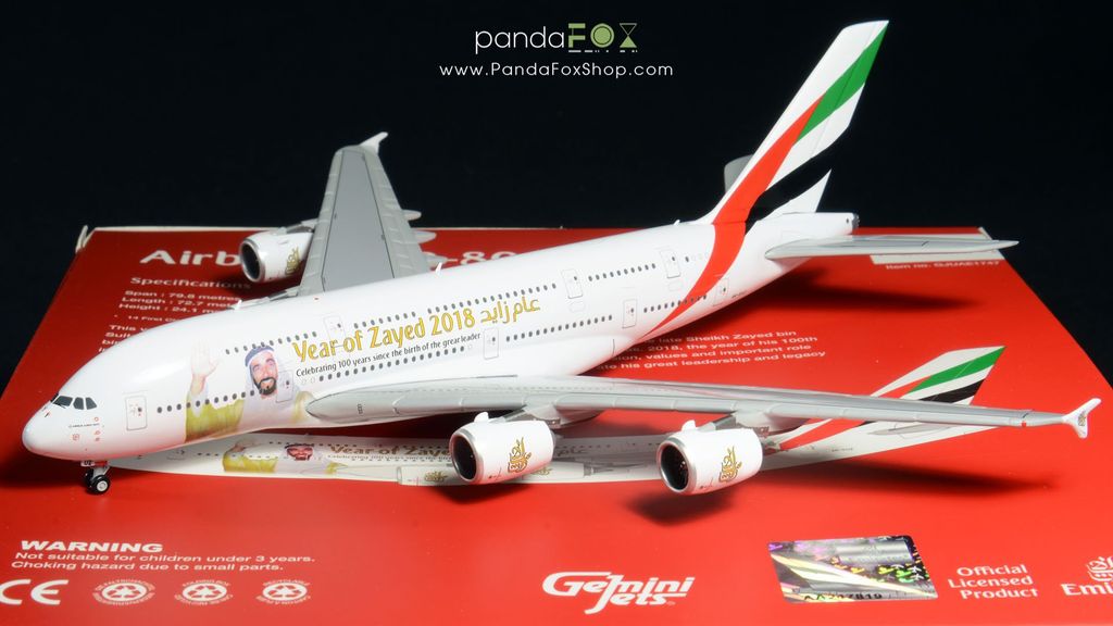 Emirates Airbus A380 A6-EUZ Sheik Zayed GeminiJets 1:400 GJUAE1747