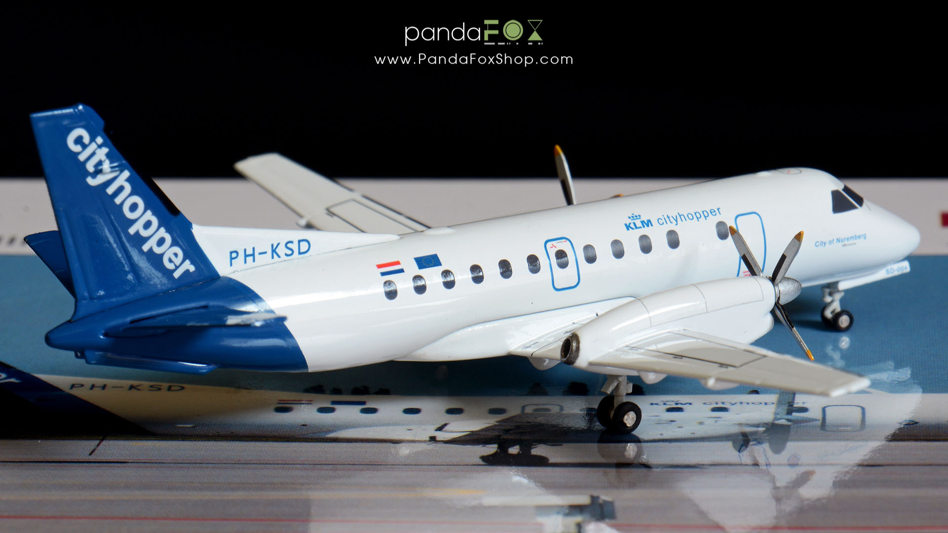 Mô Hình Máy Bay KLM Cityhopper Saab 340 PH-KSD PandaFox Toys