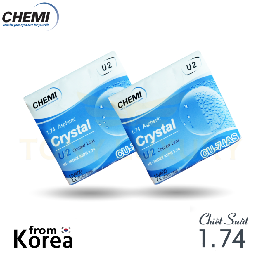 TRÒNG KÍNH CHEMI SIÊU MỎNG CHỐNG CHÓI 1.74 U2 CHÍNH HÃNG
