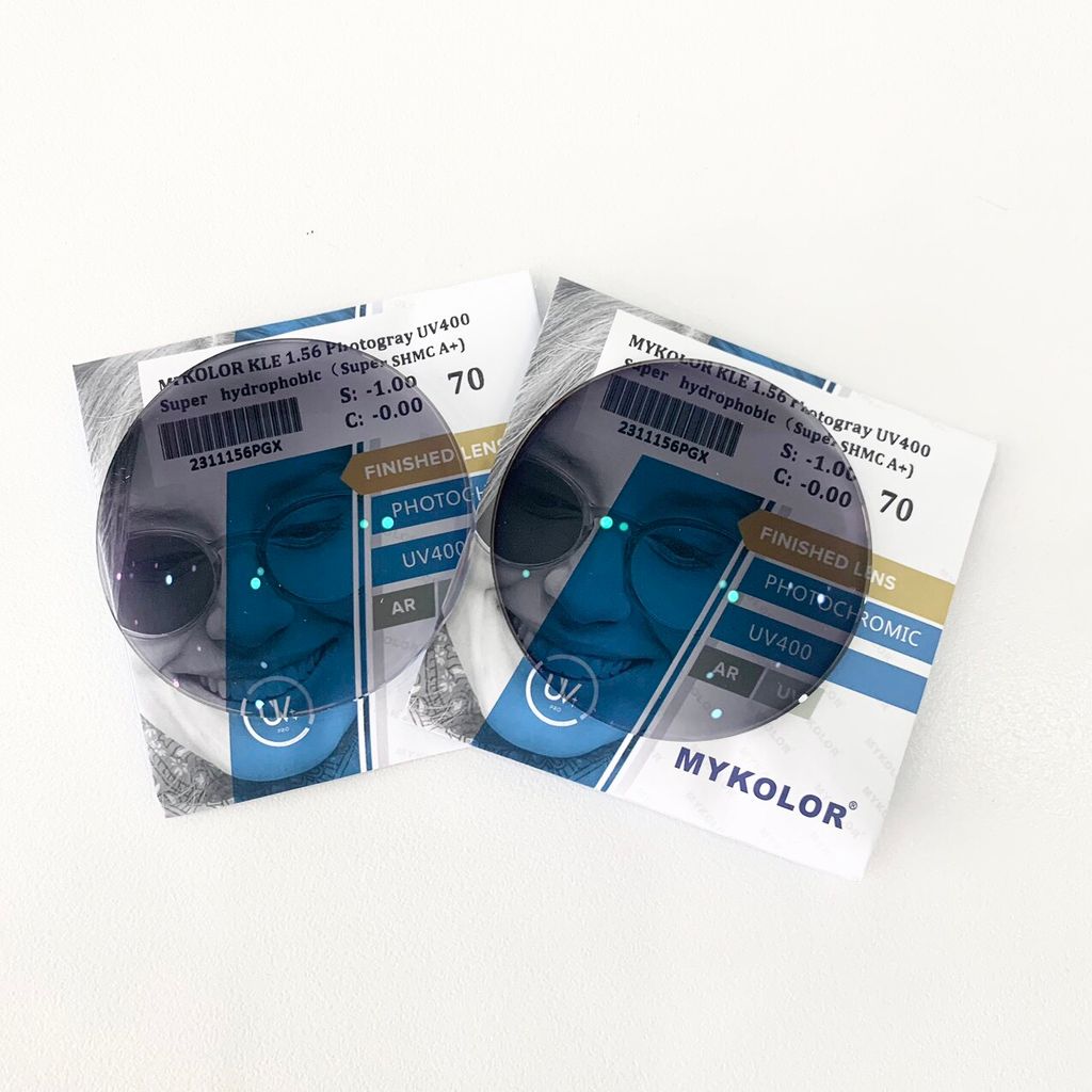 Mykolor KLB 1.56 Photogray.UV400 - Tròng kính đổi màu, mắt kính cận viễn loạn chính hãng