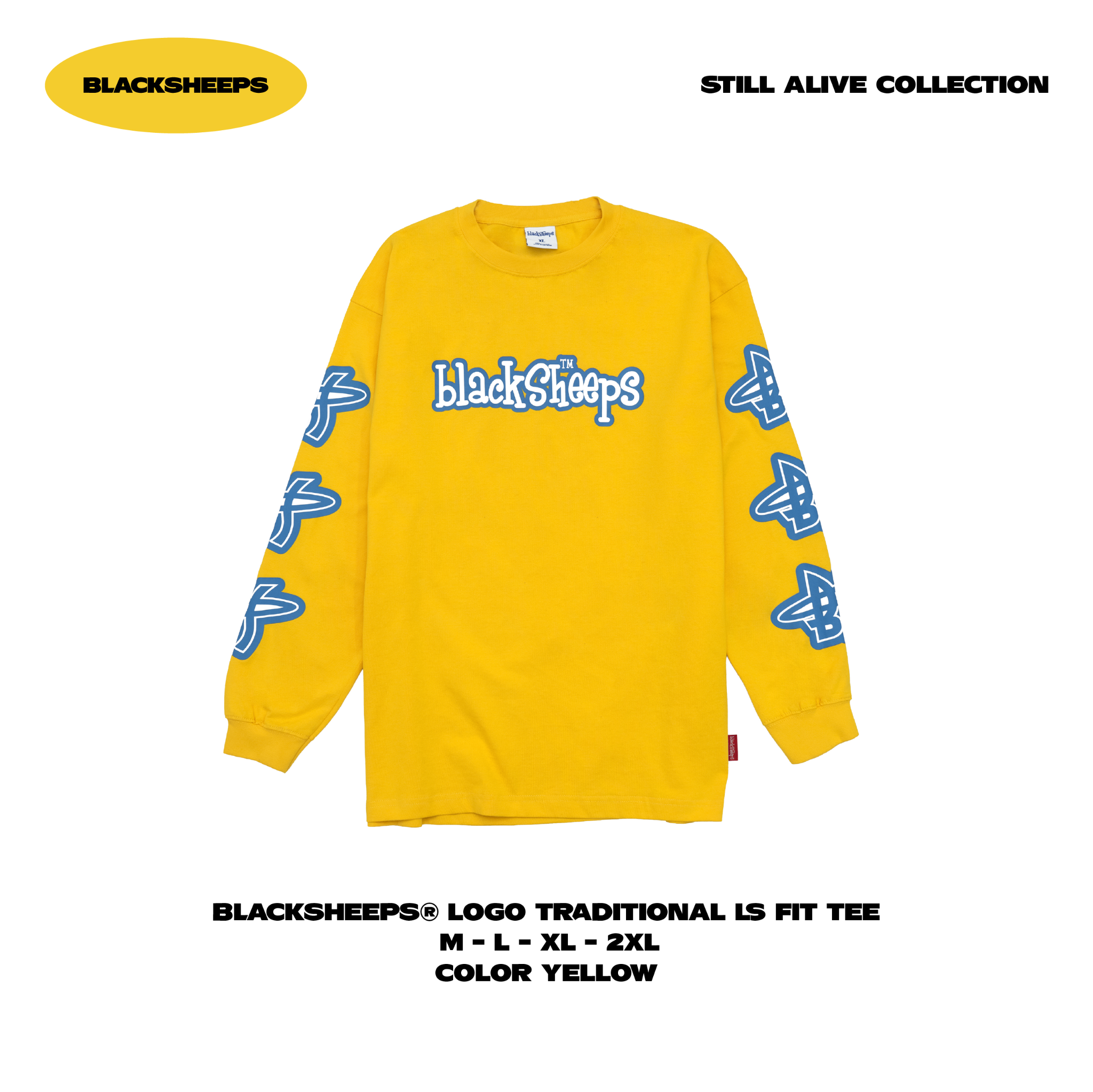 BlackSheeps Logo Traditional LS Fit Tee