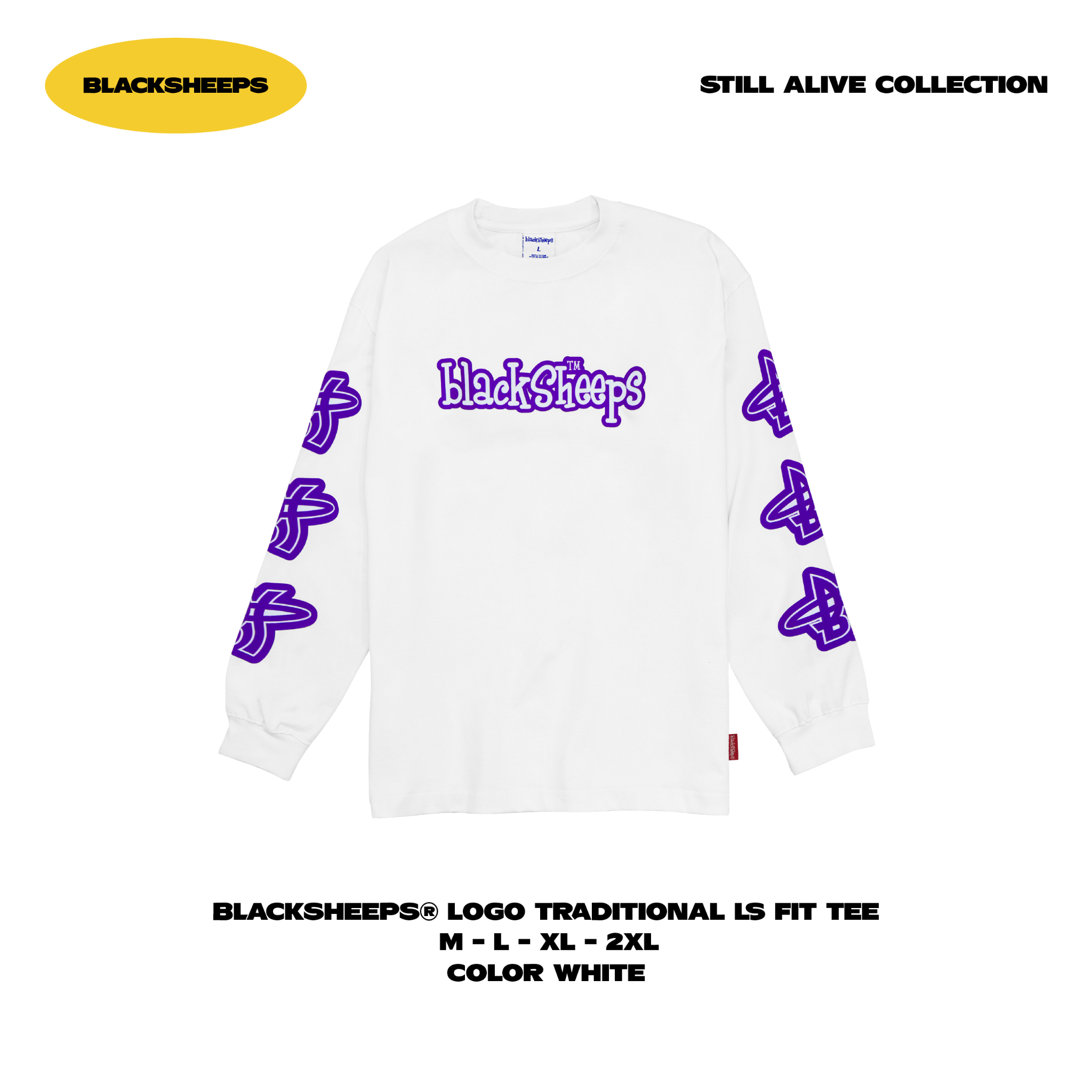 BlackSheeps Logo Traditional LS Fit Tee