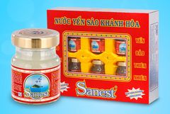 Nước Yến sào Khánh Hòa Sanest lọ 70ml Không đường, Hộp 6 lọ - 029H6