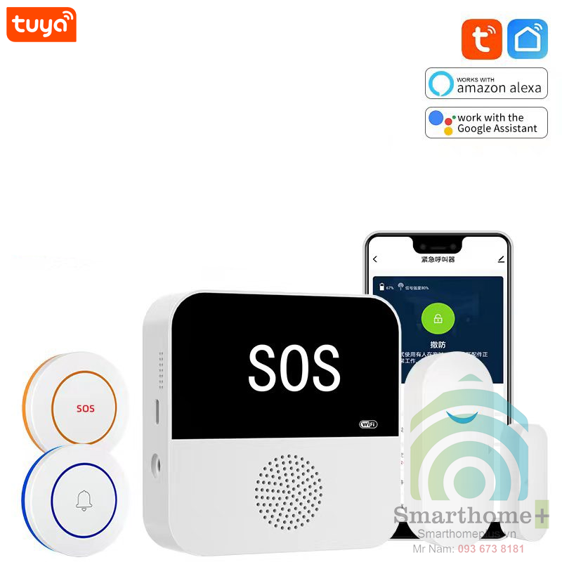 Bộ Báo Động Báo Khách Chuông Cửa WiFi Tuya SHP-CK15