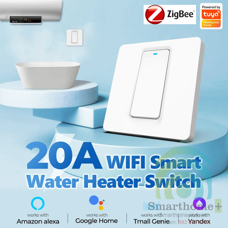 Công Tắc Cơ Zigbee Công Suất Lớn 20A Hình Vuông Tuya ZFW5-EU