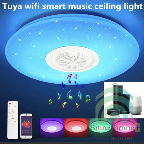 Đèn LED Ốp Trần Đổi Màu Theo Nhạc Wifi Tuya Tích Hợp Loa Bluetooth SHP-HUE8
