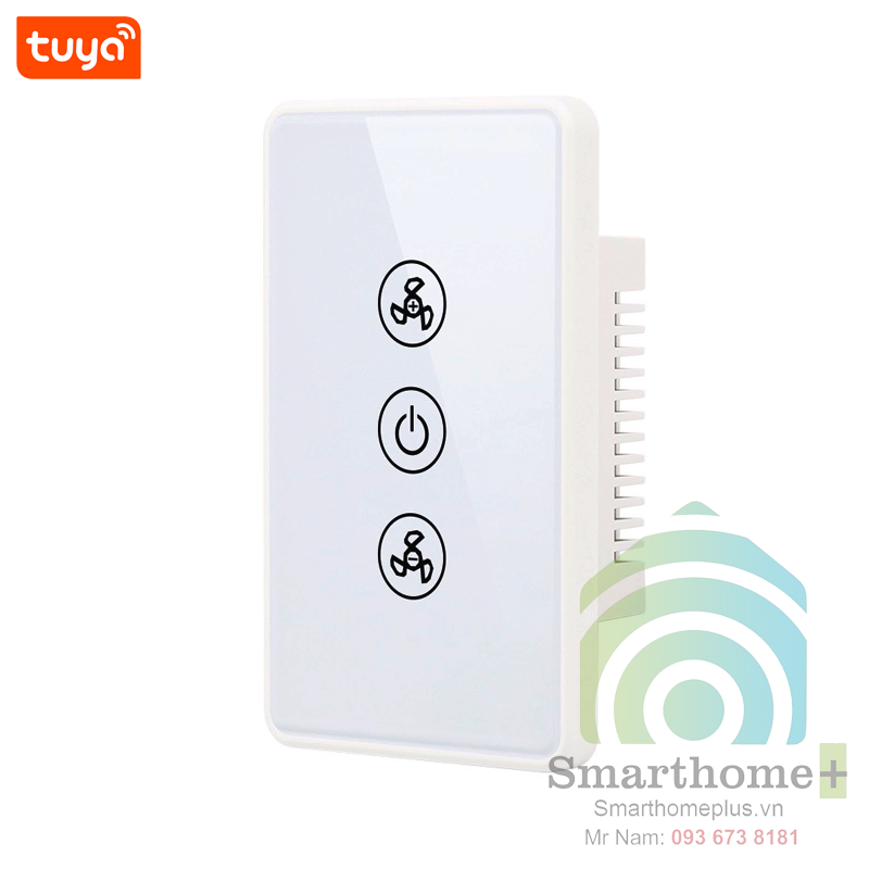 Công Tắc Wifi Cảm Ứng Viền Kim Loại Điều Khiển Quạt Trần Tuya SHP-DF1v2