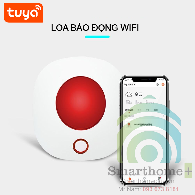 Loa Báo Động Không Dây Wifi RF Tuya SHP-LB5