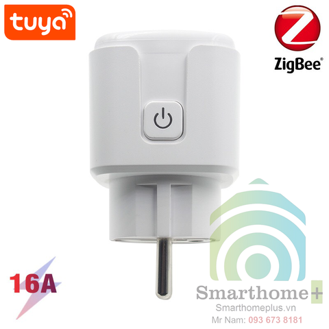 Ổ Cắm Zigbee Chân Tròn Đo Công Suất Tiêu Thụ 16A Tuya ZTC2