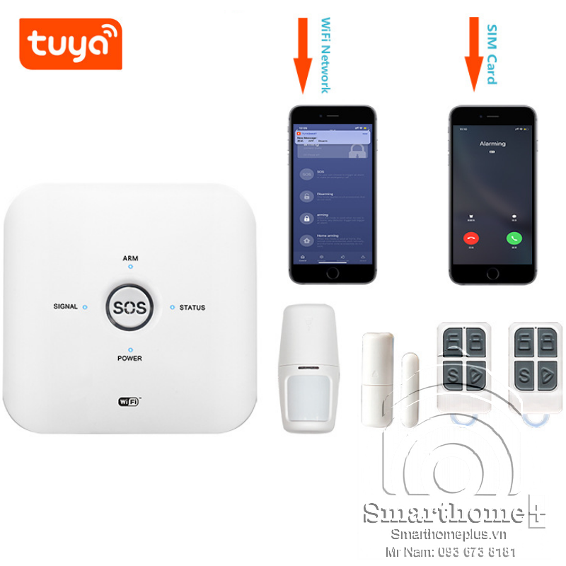 Bộ Báo Động Chống Trộm Qua Điện Thoại GSM 3G Wifi Tuya SHP-CK3