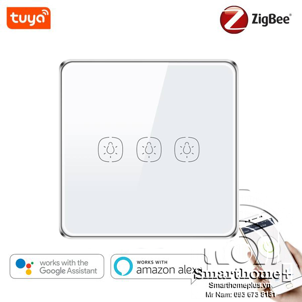 Công Tắc Zigbee Cảm Ứng Mặt Kính Hình Vuông Tuya ZE2-EU