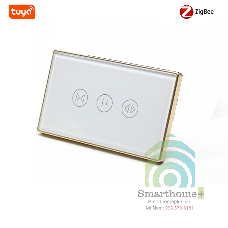 Công Tắc Điều Khiển Cửa Cuốn Viền Kim Loại Zigbee Tuya CS1v2-ZB