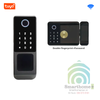 Khóa Cổng Chống Nước 2 Mặt Đọc Vân Tay Thẻ Từ Mã Số Lưỡi Gà Móc Wifi Tuya SHP-IDL10Cv3