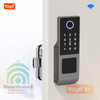 Khóa Cổng Chống Nước 2 Mặt Đọc Vân Tay Thẻ Từ Mã Số Lưỡi Gà Móc Wifi Tuya SHP-IDL10Cv3