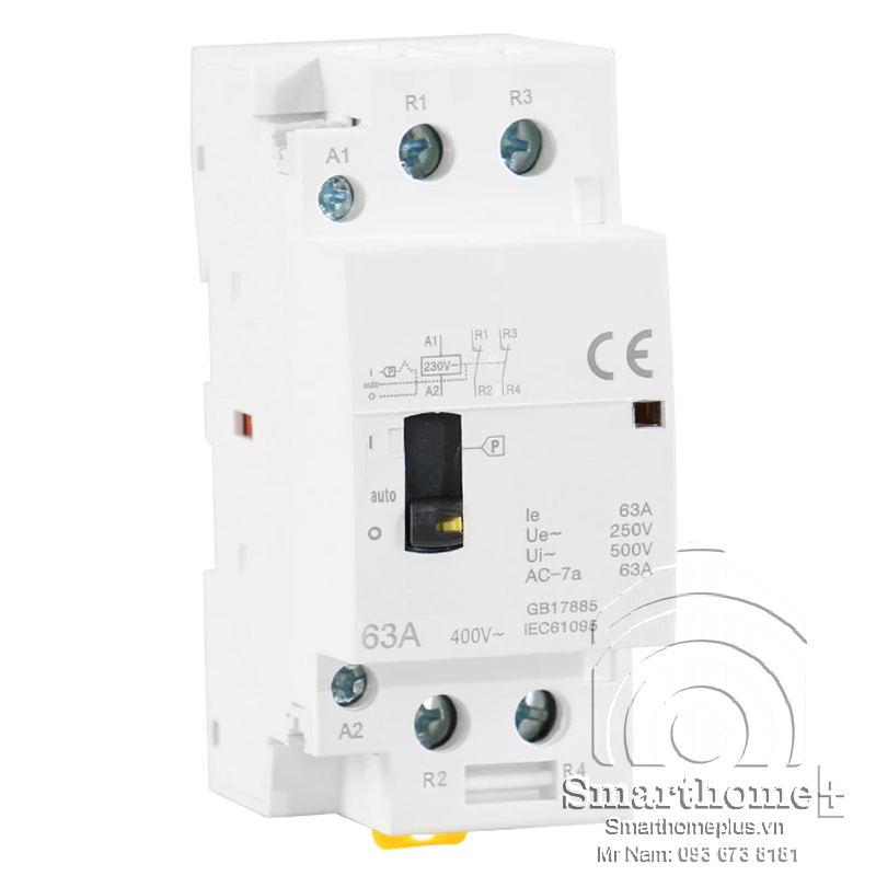 Khởi Động Từ Contactor Hỗ Trợ Công Tắc Tay 63A BCH8-63M