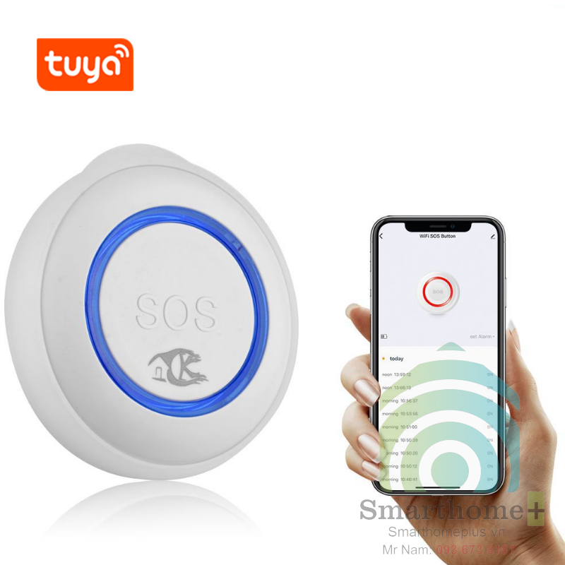 Nút Bấm Wifi Chuông Cửa Khẩn Cấp Cảnh Báo Qua App Tuya EB05