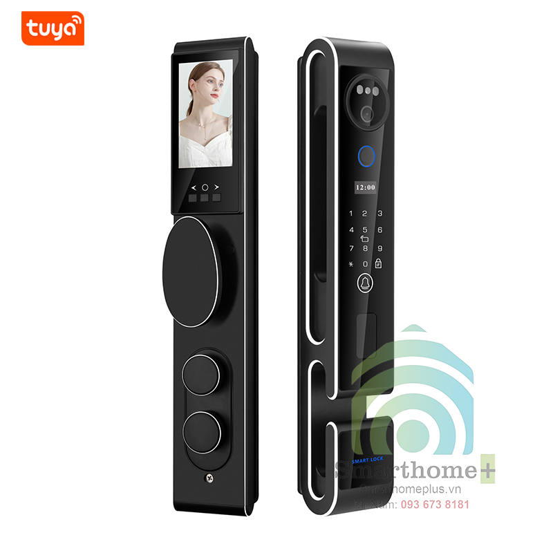 Khóa Cửa Gỗ FaceID Cao Cấp Nhận Diện Gương Mặt Có Camera Video Call Wifi Tuya S666 Max